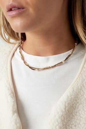 Twisted Beaded Necklace - Pink & Brown h5 Picture2